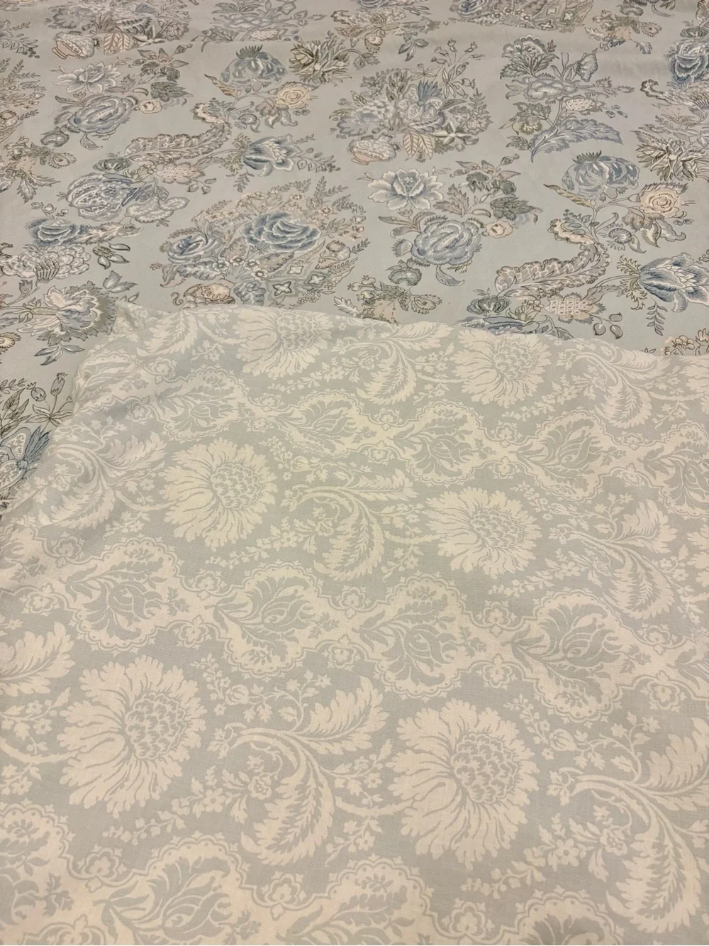 Pottery Barn x Kravet grandiflora floral blue bedding duvet comforter king